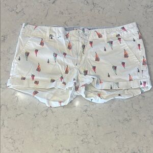 SO White Shorts with Colorful Pattern